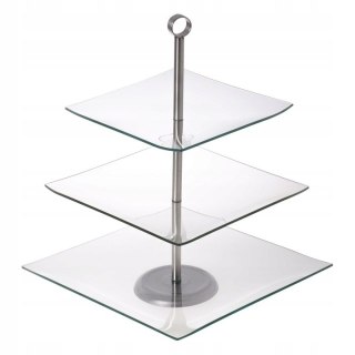 Patera 3-poziomy szklana kwadrat | OD1202