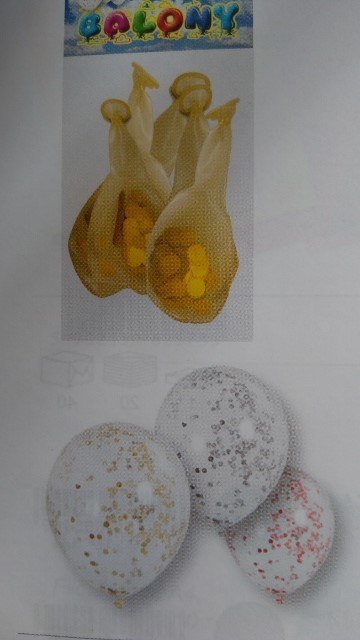 Balony przezroczyste 5szt. z konfetti 30cm | BNK-8575 Balony przezroczyste 5szt. z konfetti 30cm | BNK-8575