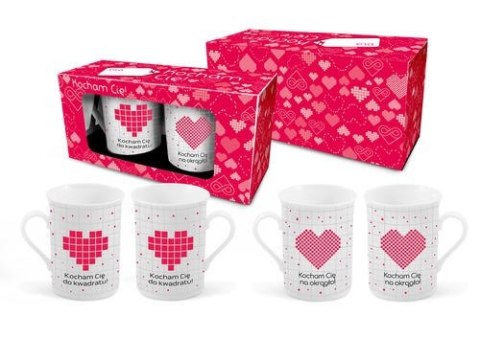 Zestaw 2 kubków NBC wysokich 290ml - Kocham Cię do kwadratu / na okrągło Zestaw 2 kubków NBC wysokich 290ml - Kocham Cię do kwadratu / na okrągło