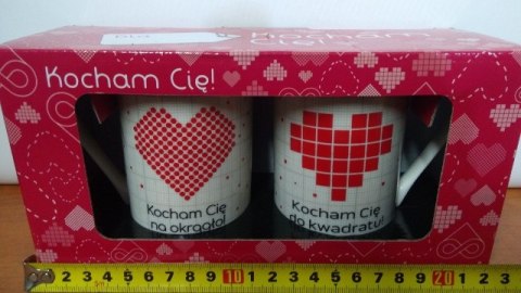 Zestaw 2 kubków NBC wysokich 290ml - Kocham Cię do kwadratu / na okrągło Zestaw 2 kubków NBC wysokich 290ml - Kocham Cię do kwadratu / na okrągło