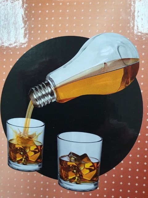 Karafka żarówka + 2 szklanki ''60'' LAT ISTNIEJE... Karafka żarówka + 2 szklanki ''60'' LAT ISTNIEJE...