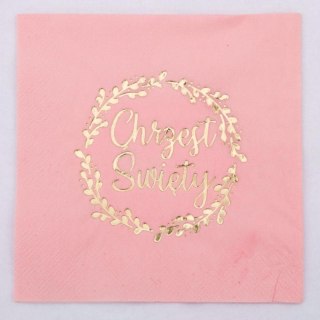 Serwetka 33x33 Chrzest różowe 20szt. SCN1-0011