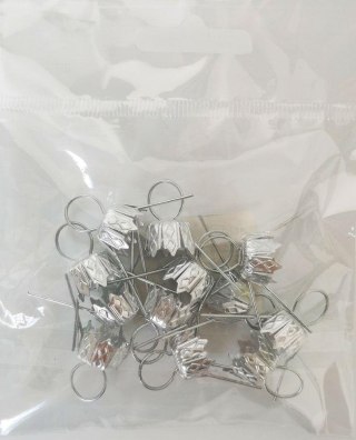 Zawieszki do bombek 12mm srebrne 12szt - ZW-4423