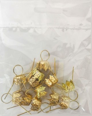 Zawieszki do bombek 12mm złote 12szt. | ZW-4393