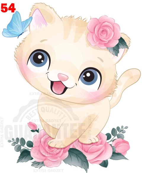 Naprasowanka 9X13 KOTEK Z KWIATAMI 10szt NR54 Naprasowanka 9X13 KOTEK Z KWIATAMI 10szt NR54