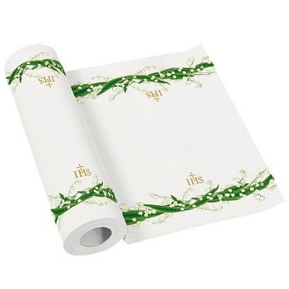 Bieżnik Airlaid Komunia Święta 0.40 x 24m White Flowers 76-15