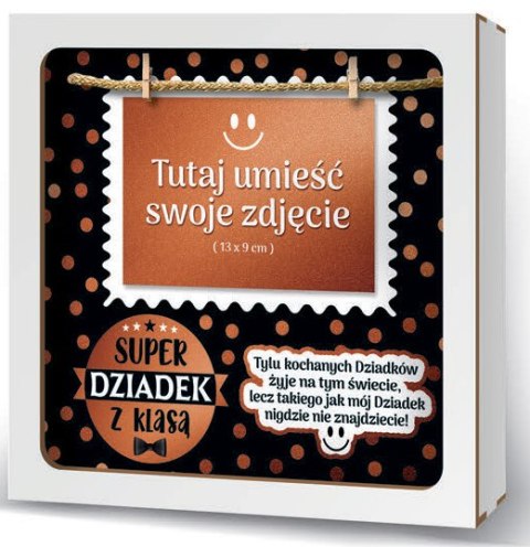 Ramka 20x20cm puzzle 3D Super Dziadek z klasą