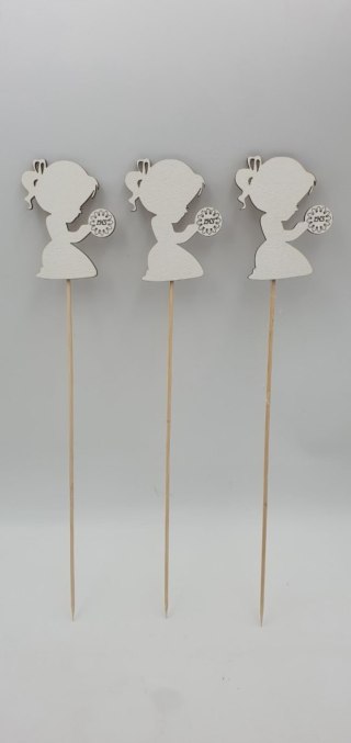 Pik 3szt. KOMUNIA ŚW. DZIEWCZYNKA IHS 8cm