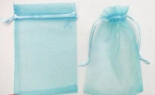 Torebka 12szt. z materiału 10 x 8cm BŁĘKIT Tort-0030błękit