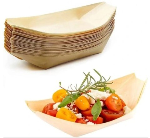 Miseczki Z Drewna, "Pure", 14 cm x 8,2 cm, "Łódka" 50 szt 84415 Miseczki Z Drewna, "Pure", 14 cm x 8,2 cm, "Łódka" 50 szt 84415