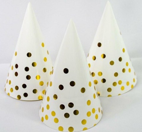 Czapeczka 12szt papierowa złote kropki 8137 Ozdboż-0015kropkizł Czapeczka 12szt papierowa złote kropki 8137 Ozdboż-0015kropkizł