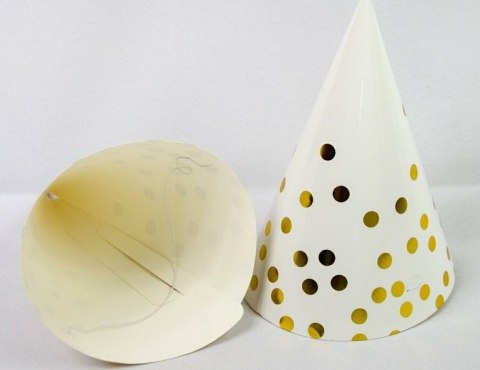 Czapeczka 12szt papierowa złote kropki 8137 Ozdboż-0015kropkizł Czapeczka 12szt papierowa złote kropki 8137 Ozdboż-0015kropkizł