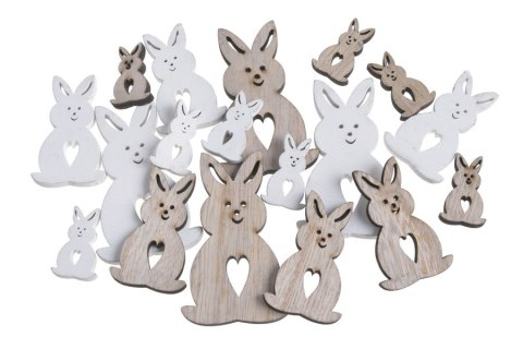 Zające wykrawanki mix 3 rozmiary 7cm 5cm 3cm 18szt. 129CAN21017