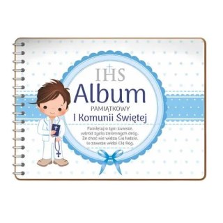 Album na zdjęcia Pamiątka I KOMUNII Świętej - Chłopiec Niebieski 3343-KOM4