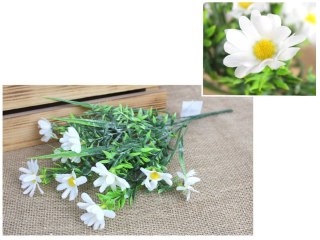 Bukiet 2szt STOKROTKA wys. 35 cm, 5 łodyg (kwiat 4,5 x 1,5 cm) BIAŁY MD-078A