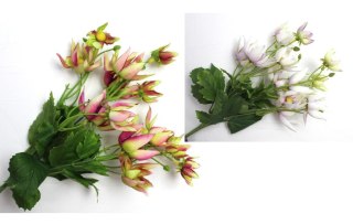 Bukiet sztuczny Buławnik 32 cm 5 łodyg biało-fioletowy KAL-334