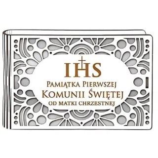 Pudełko na pieniądze banknotówka KOMUNIA - od MATKI CHRZESTNEJ - Ażur 302A-KOM3B-MC
