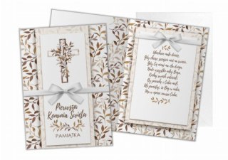 Kartka z życzeniami KARNET KOMUNIJNY krzyż