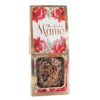 Wyjątkowa herbatka kwiatowa w złotym opakowaniu z napisem "Dla Ciebie Mamo"