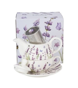 Filiżanka z dzbankiem z zaparzaczem ze stali nierdzewnej CLASSIC LAVENDER