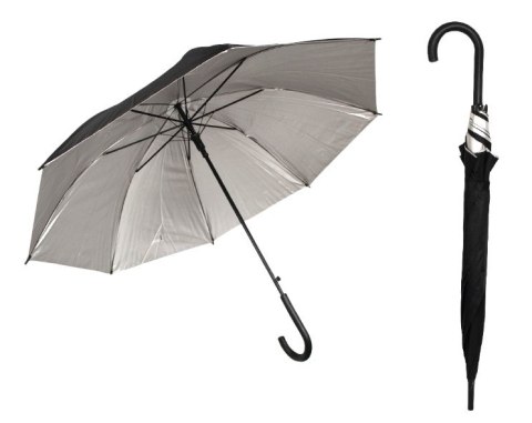 Parasol laska 8 drutów śr.95 , dł.70cm czarny ze srebrnym spodem SN55333 Parasol laska 8 drutów śr.95 , dł.70cm czarny ze srebrnym spodem SN55333