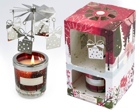 Świeca zapachowa z karuzelą "Świąteczna magia" SZK-001