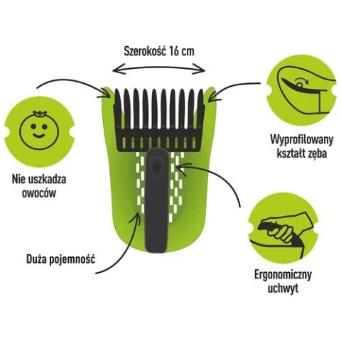 Zbieraczka do drobnych owoców, zielona, z tworzywa
