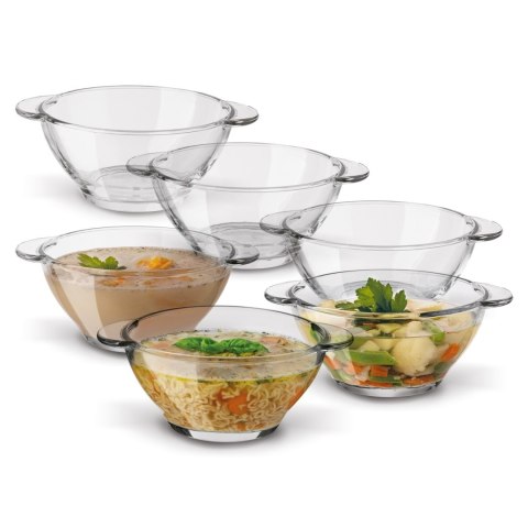 Bulionówka szklana miseczka do zup z 2 uchwytami